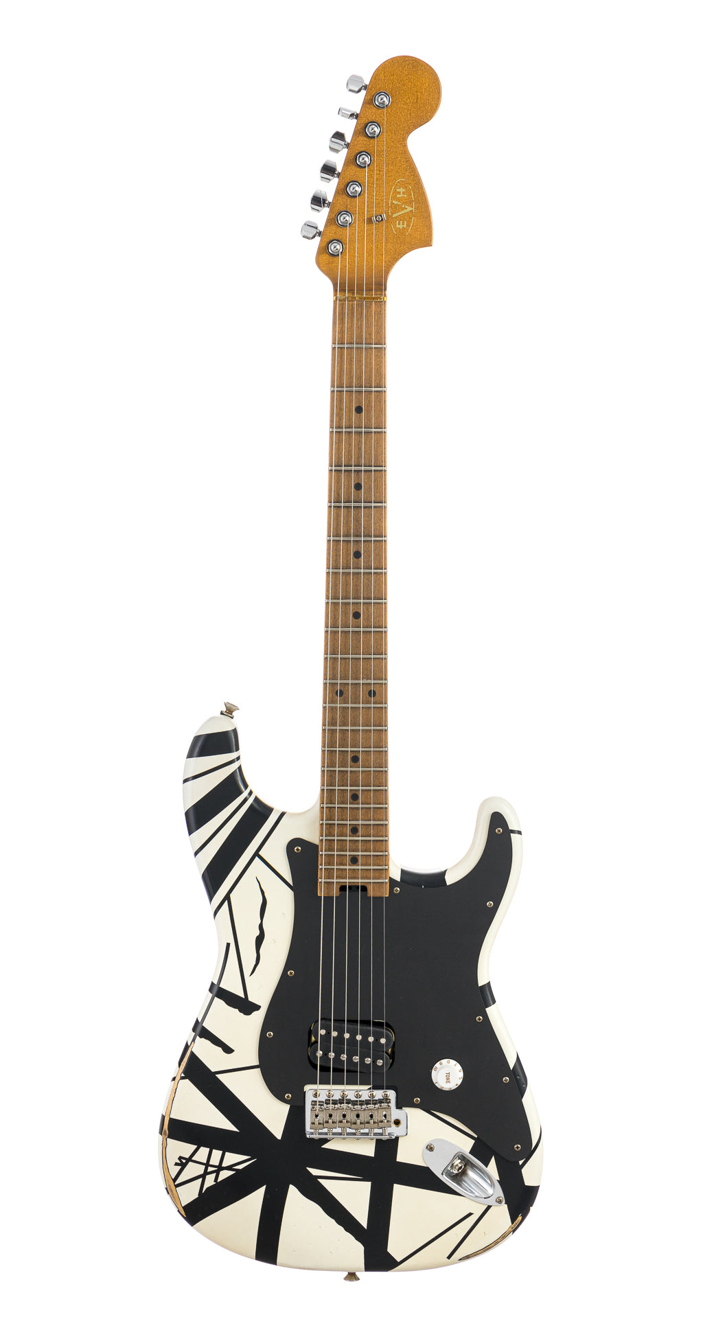 EVH Striped Series '78 Eruption - Black / White Stripes Relic (877)