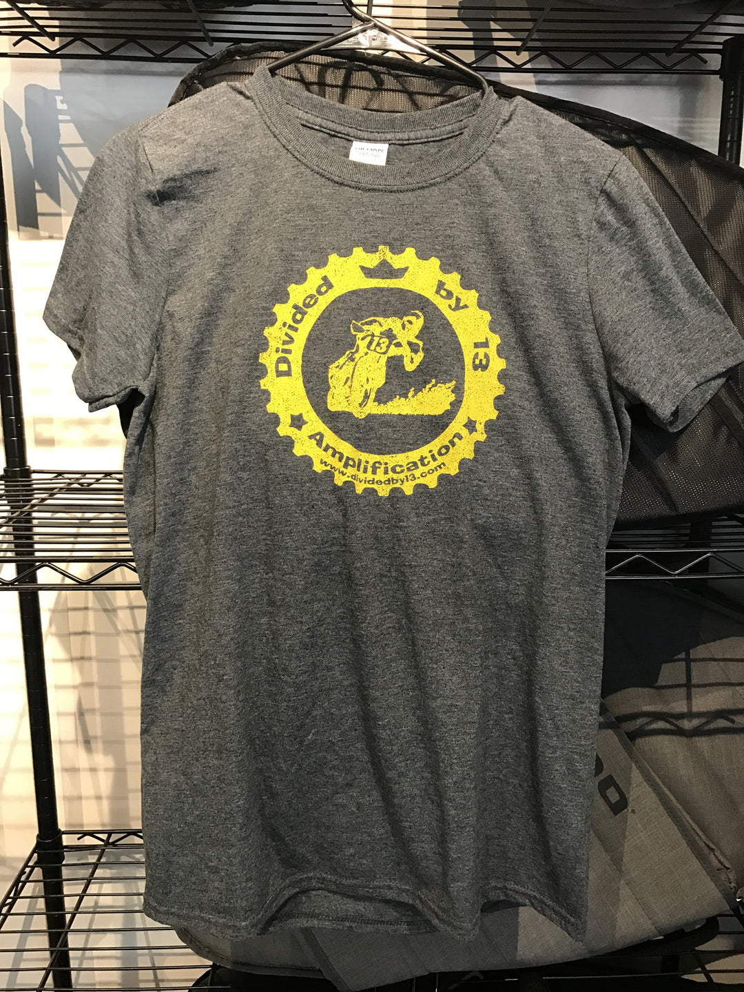 Divided By 13 Joyride T-Shirt - Heather Grey & Yellow - Medium - Available at Lark Guitars