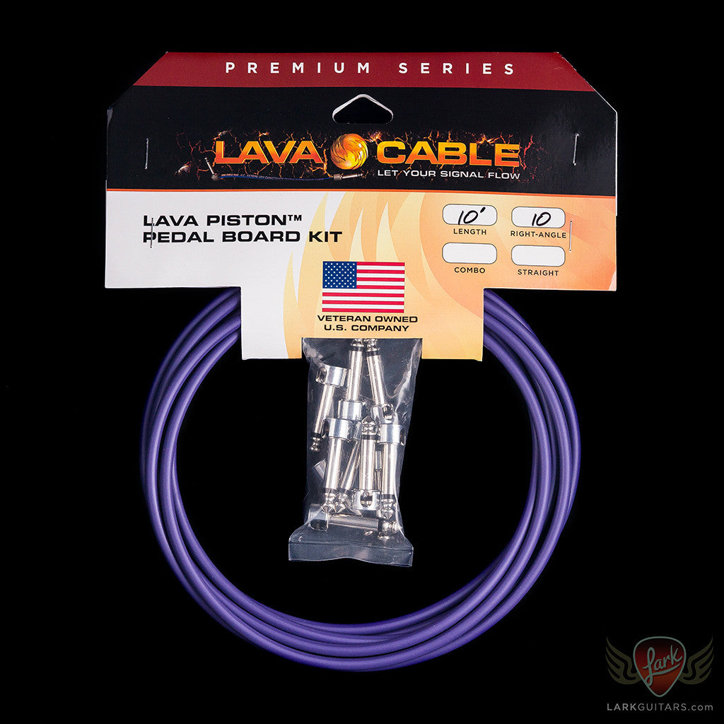 Lava Piston Mini Ultramafic Solder-Free Kit: 10’ Cable & 10 Right Angle Plugs - LCPTKTR-U, Lava Cable - Lark Guitars