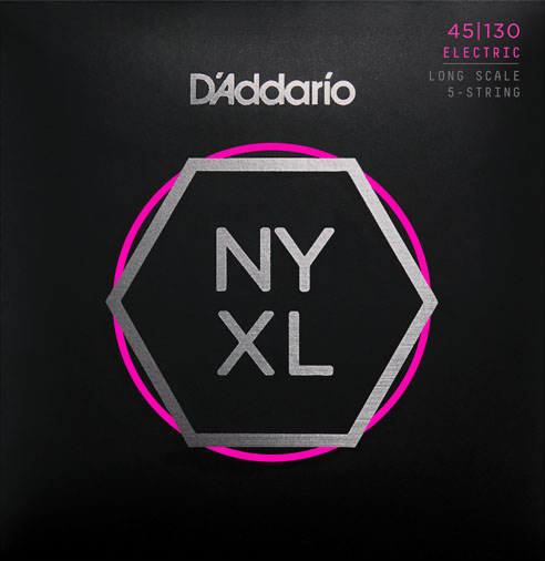 D’Addario NYXL45130 5-String Nickel Wound Regular Light Bass Strings 45-130 - Available at Lark Guitars