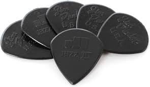 Dunlop 47P3S Nylon Jazz III Black Stiffo Point Tip Picks - 6-Pack - Available at Lark Guitars